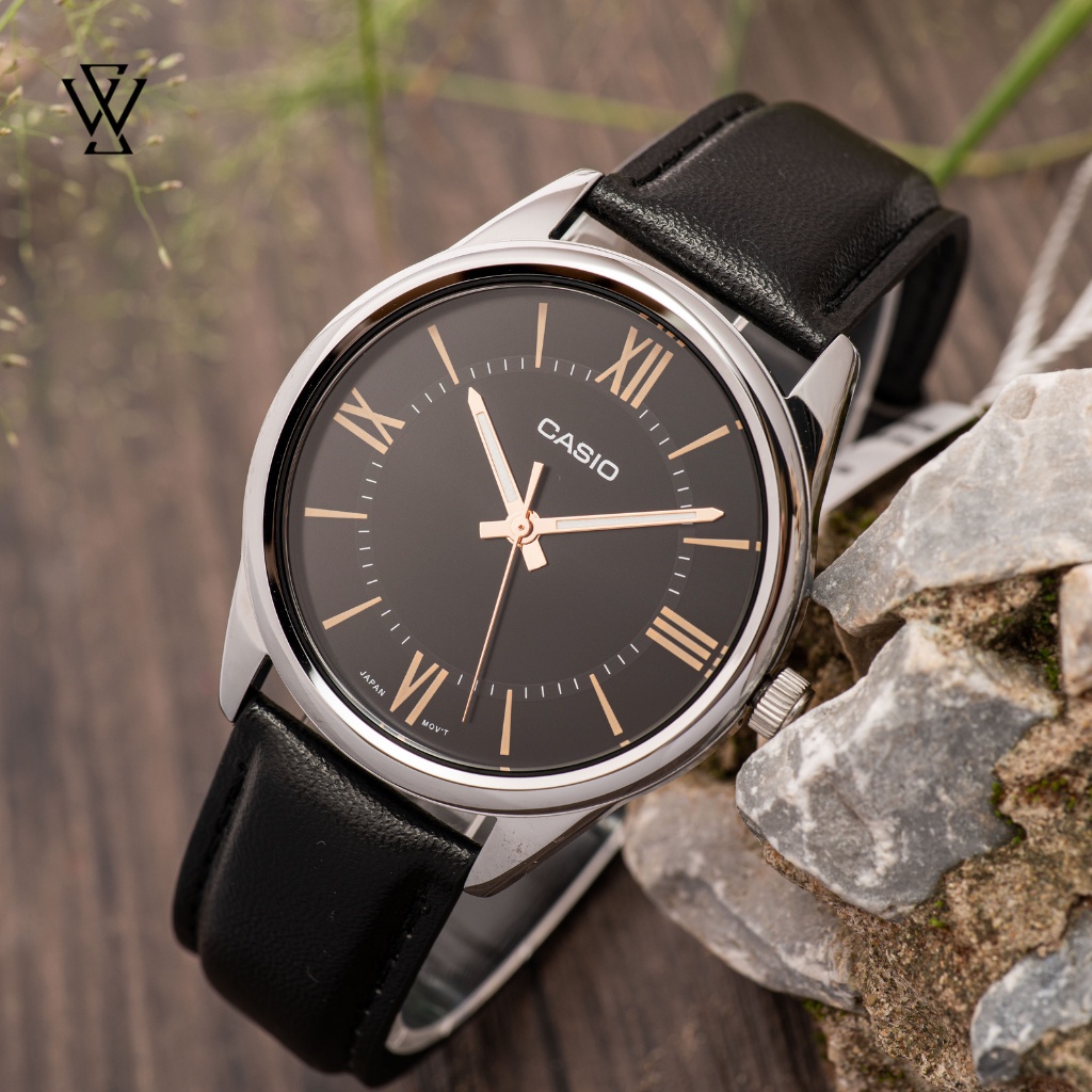 Đồng Hồ Quartz Nam Casio WATCHSTORE MTP-V005L-1B5UDF Thiết Kế Kính Khoáng 40mm, Dây Đeo Da Và Vỏ Thép Không Gỉ