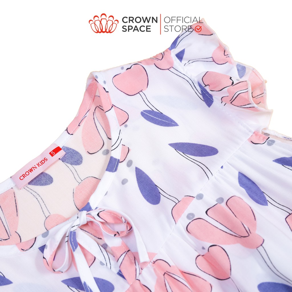 Bộ Mặc Nhà Bé Gái Hoa Tím Chính Hãng Crown Kid CKGS2911206.P Size 4 - 8