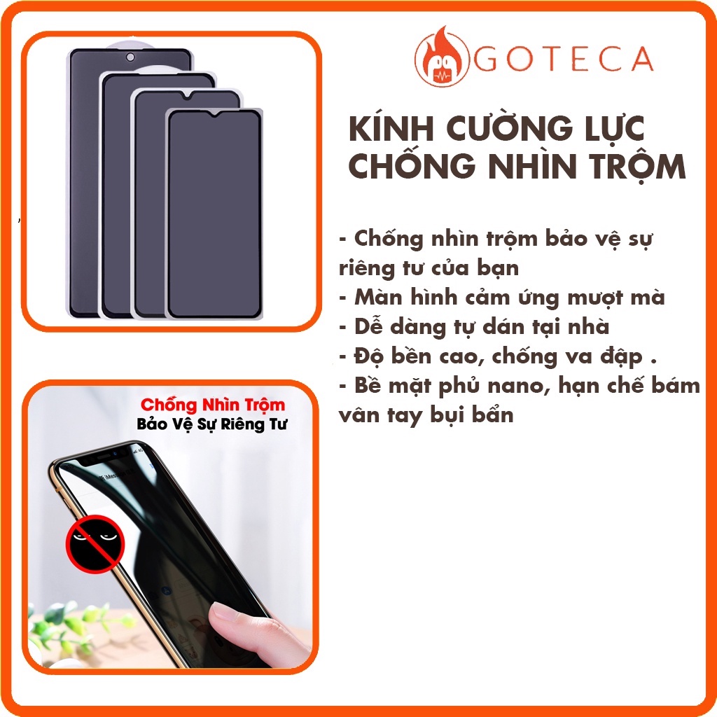 Kính cường lực Chống nhìn trộm Oppo A57/ A53/ A54/ A55/ A76/ A77s/ A94/ A95/ A31/ A91 Dày dặn bảo vệ sự riêng tư-[CNT]