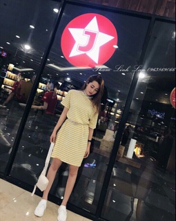 Đầm poly sọc sale 39k