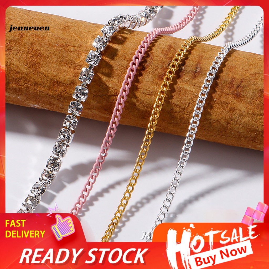 [Hàng mới về] 3 Dây xích kim cương giả 3D bằng kim loại trang trí móng tay làm đẹp đa năng cho nữ