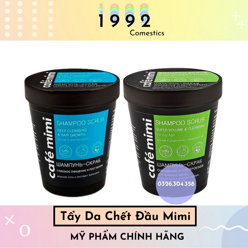 [CHÍNH HÃNG] Tẩy da chết da đầu cafe Mimi 330g_Làm sạch sâu da đầu_ Giúp tóc chắc khỏe, bồng bềnh