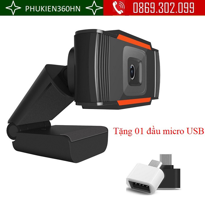 Webcam dùng cho Laptop PC kèm Mic + Tặng đầu Micro USB