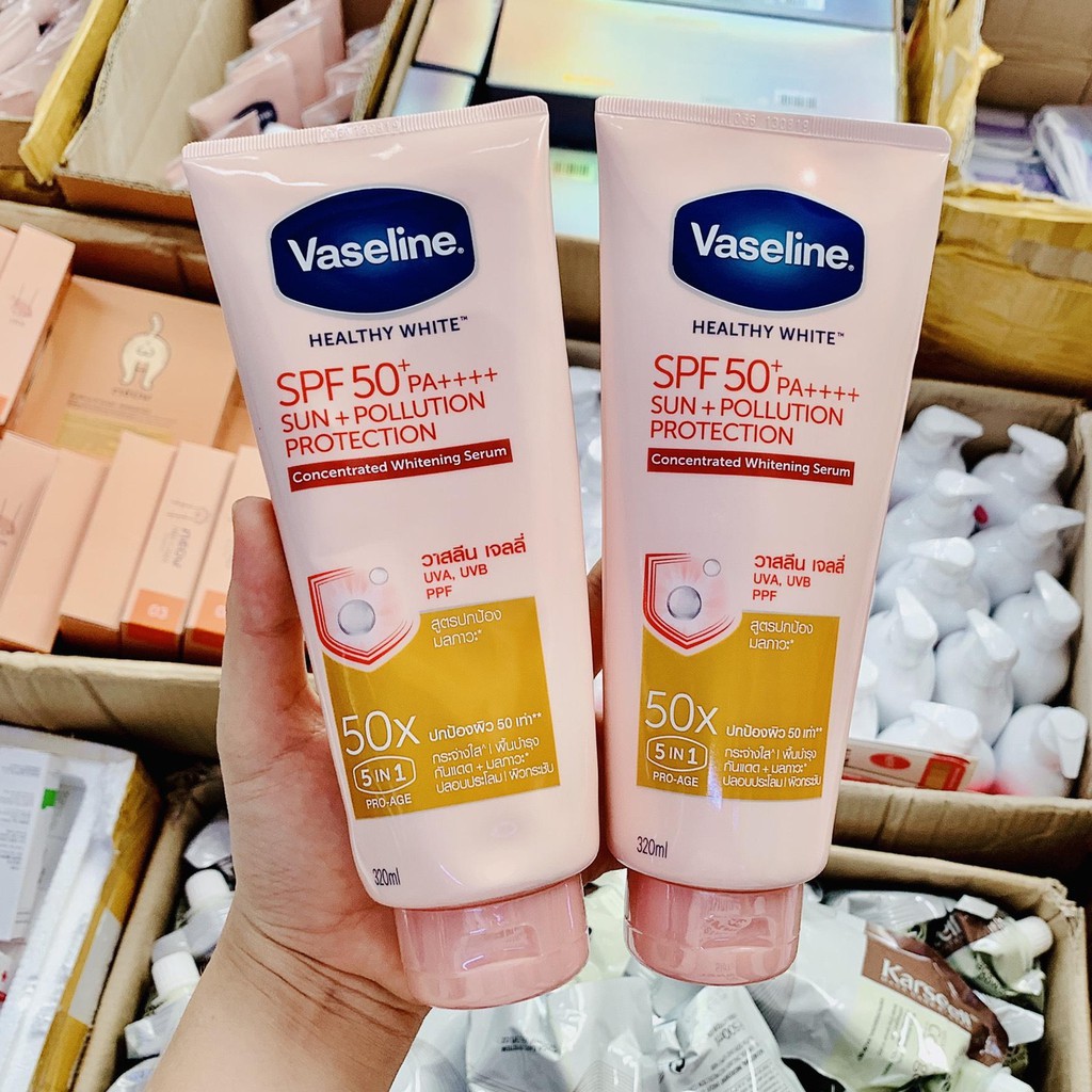 Dưỡng Thể Trắng Da Vaseline Healthy Bright Serum 50x SPF50+ PA++++ 320ml