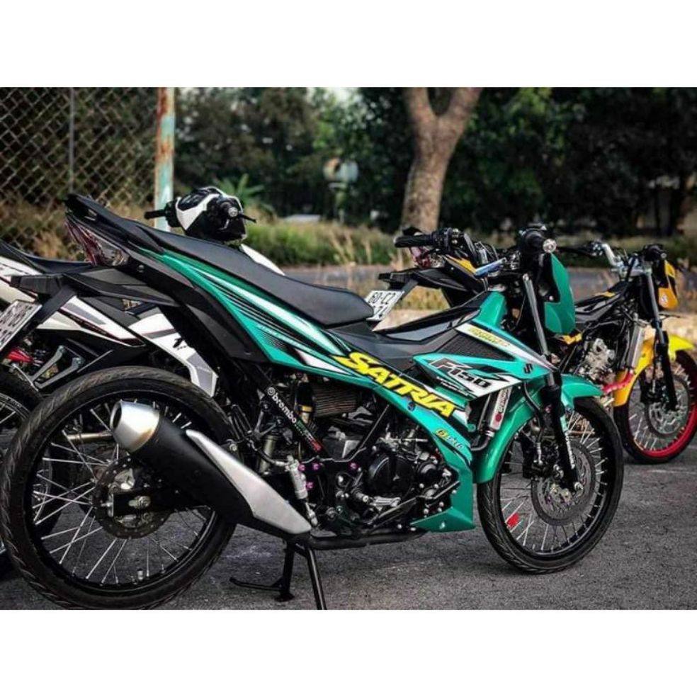 Tem Rời Satria xanh lục bảo trắng đen