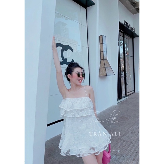 Set áo ren tầng 2 dây + quần short