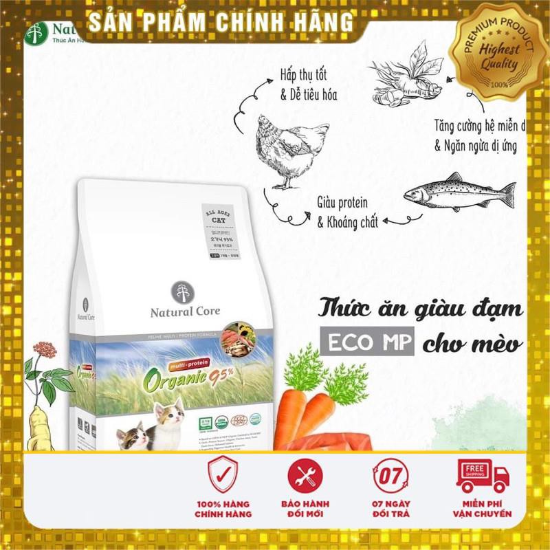 Thức ăn giàu đạm cho mèo Natural core Multi Protein 95% 1kg