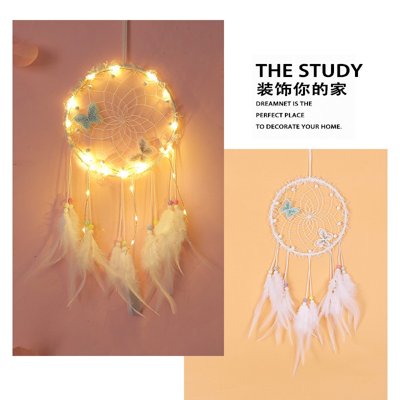 Dreamcatcher trang trí vòng giấc mơ treo tường màu trắng M19