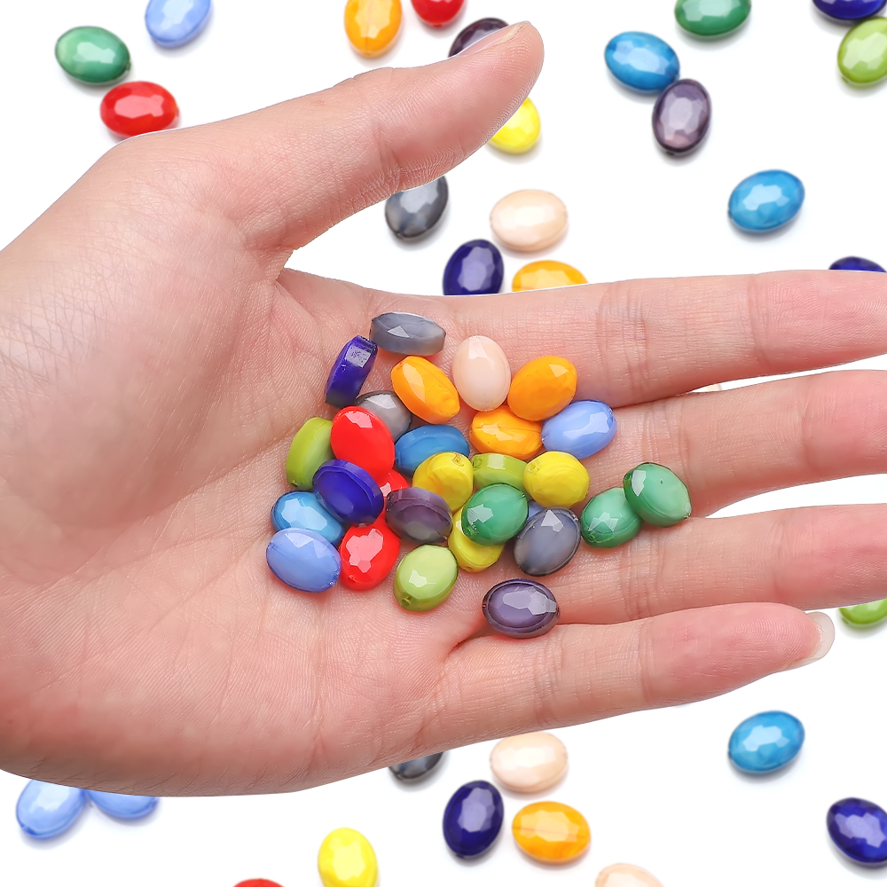 Set 10 Hạt Pha Lê Hình Đôi Mắt 9x12mm Làm Đồ Trang Sức Thủ Công