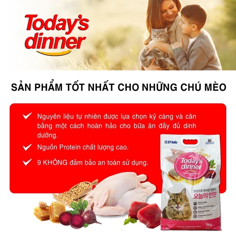 THỨC ĂN HẠT CHO MÈO TODAY DINNER - Thơm ngon, dễ tiêu hoá, đầy đủ dưỡng chất