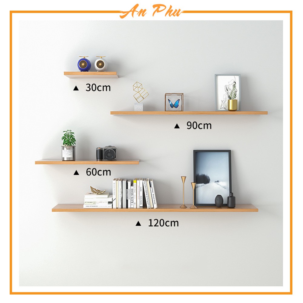 Kệ gỗ treo tường thanh ngang kích thước từ 30cm,40,50,60,80,1m x 15cm