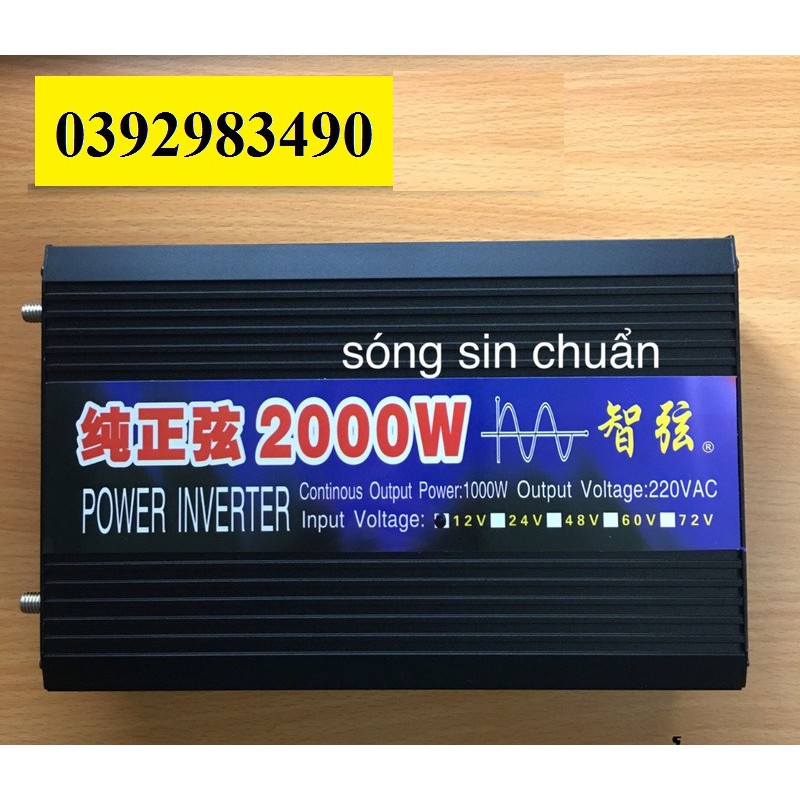 Bộ chuyển đổi điện Inverter 12V 2000W Sin Chuẩn - 2000w.