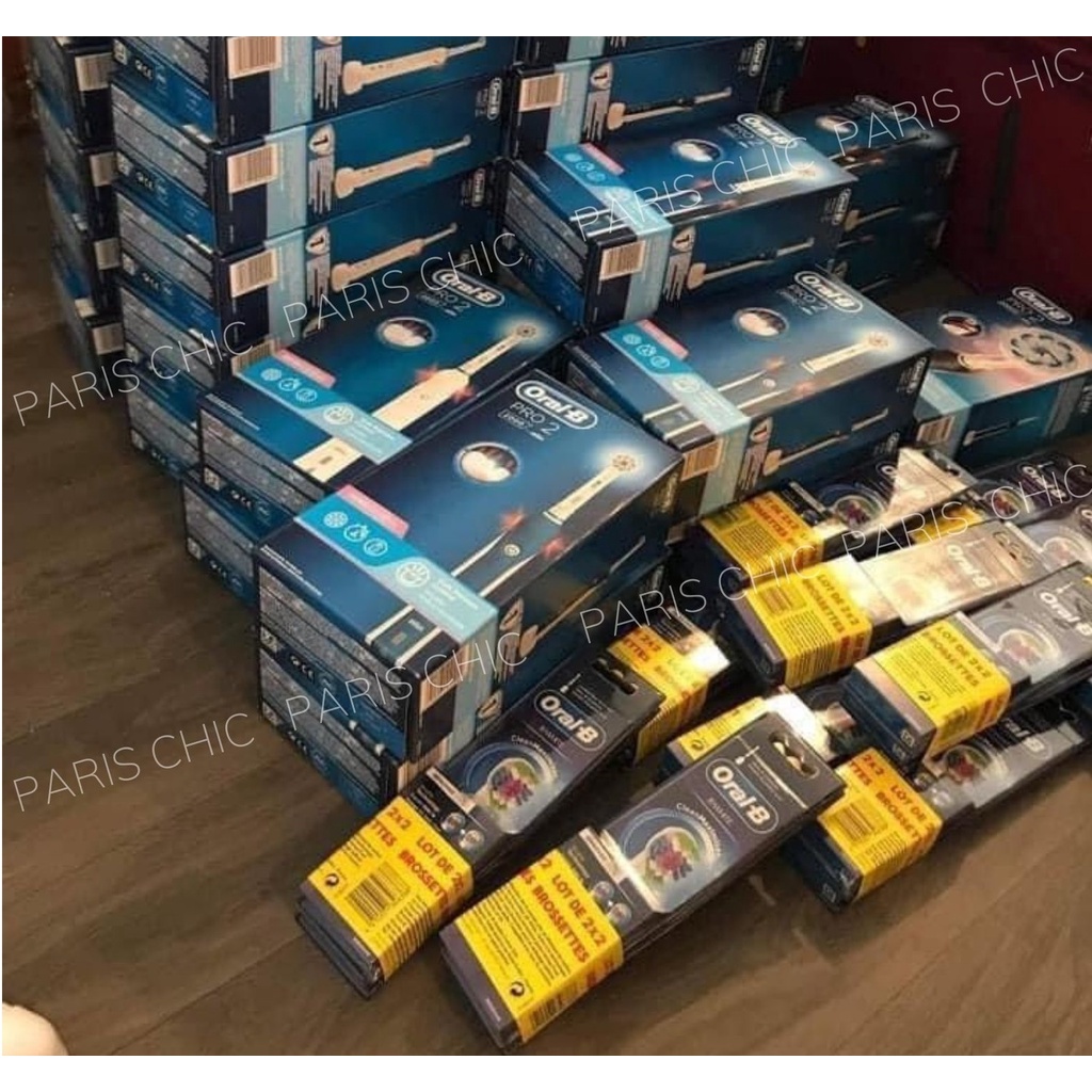 Set 2 đầu bàn chải điện Oral B hàng Pháp tương thích các bàn chải điện dòng Pro của Oral-B