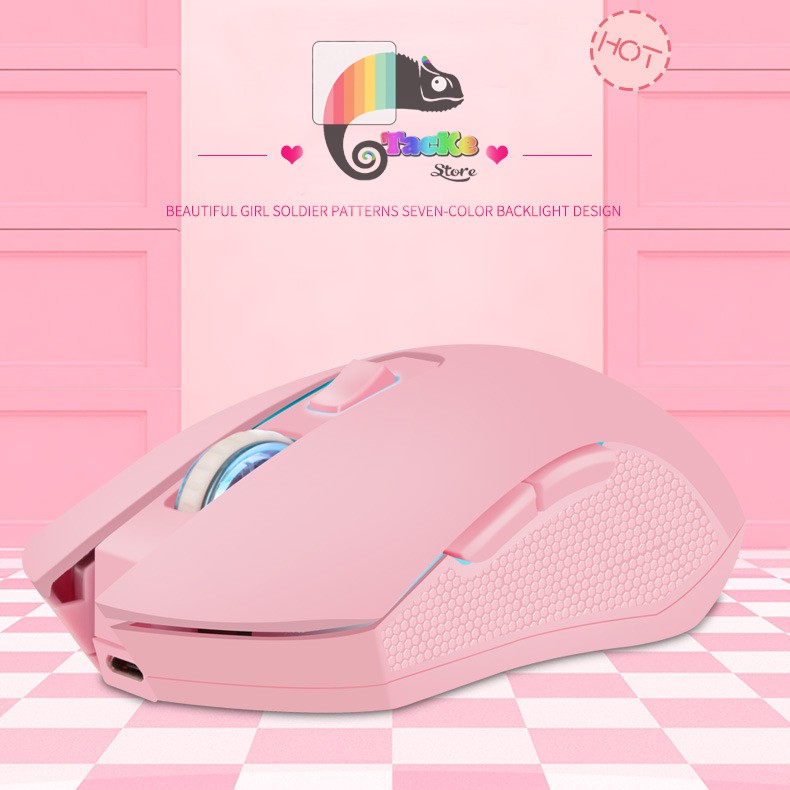 Chuột game thủ màu Hồng không dây, RGB Led, Dream Pink I Wriless Pink Gaming Mouse RGB LED