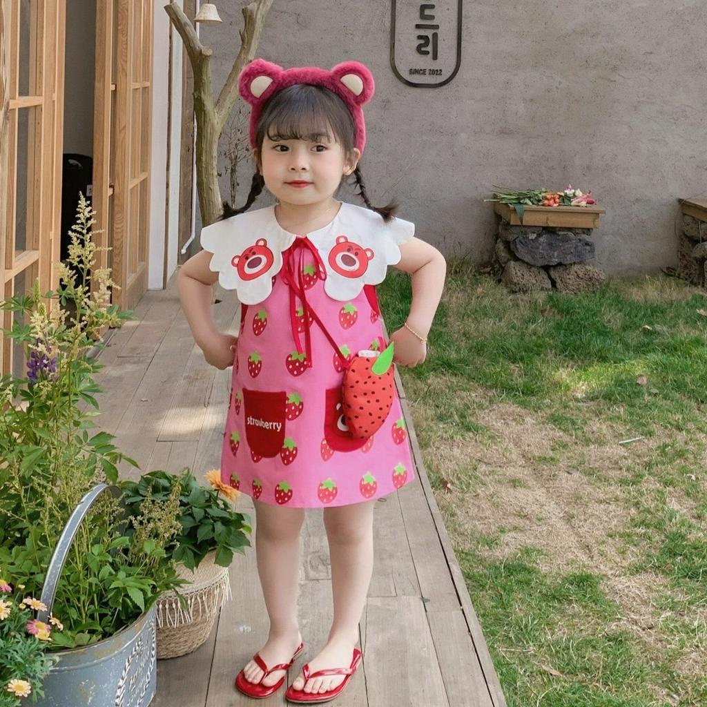 VÁY HỒNG GẤU DÂU A1091 - MALWEE OFFICIALSTORE