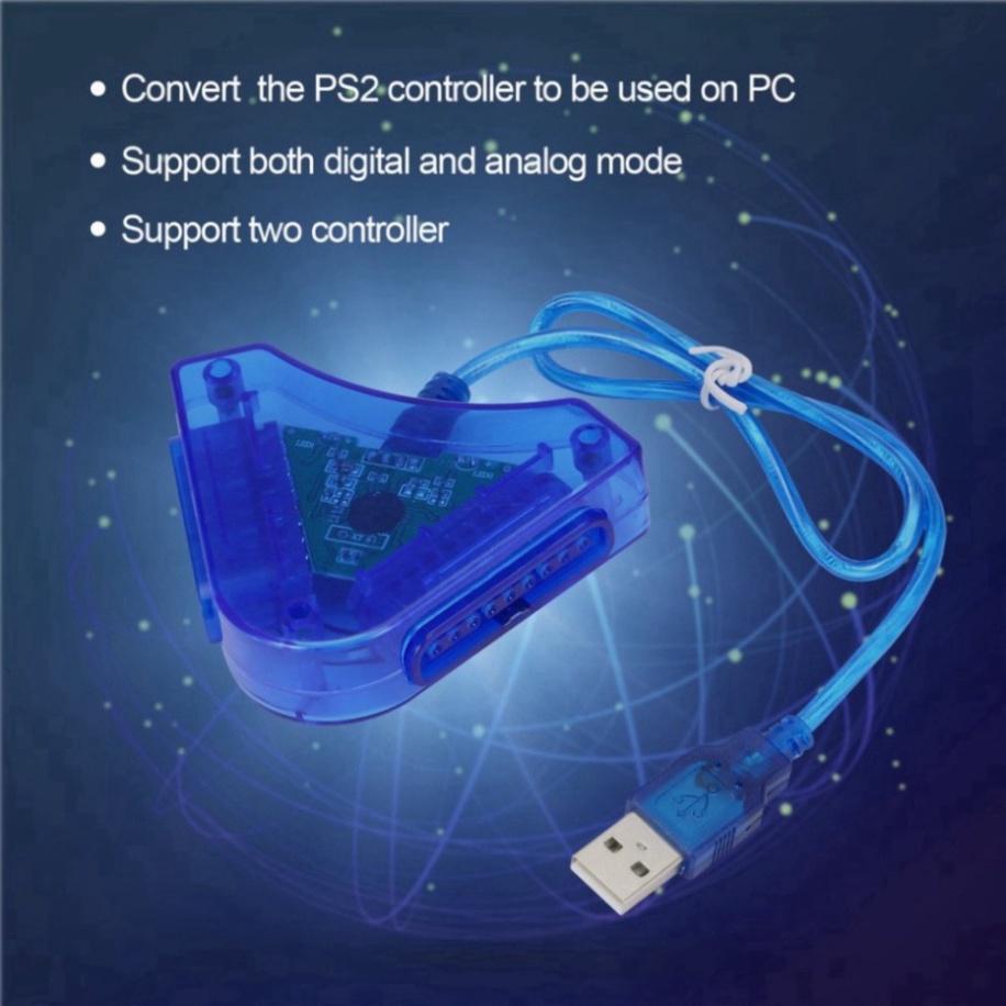 Dây cáp chuyển đổi 2 cổng USB cho tay cầm chơi game PS1 PS2 MG12
