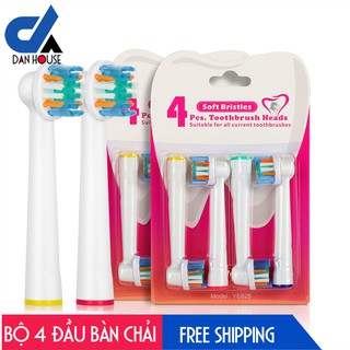 Bộ 4 Đầu Bàn Chải đánh răng điện cho mọi loại máy Oral–B – Thế hệ mới Next Gen – Chăm sóc răng miệng toàn diện-YE625