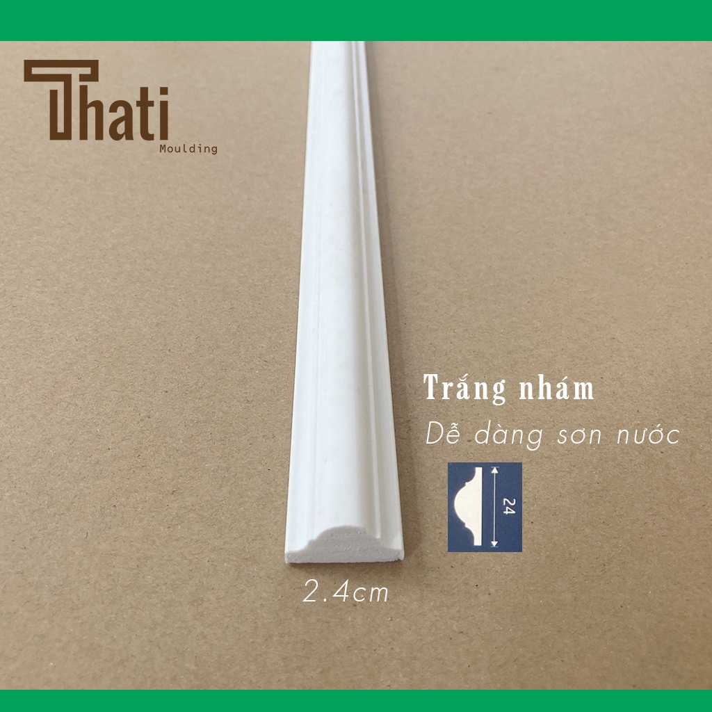 Phào chỉ tường, nẹp chỉ nhựa ps 2.4cm trắng nhám