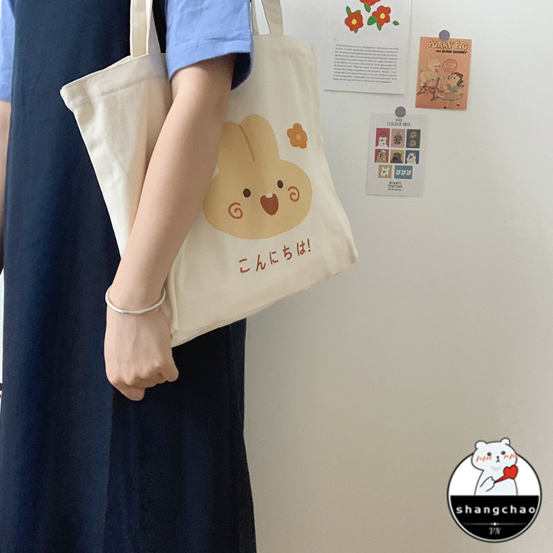 Túi Xách Canvas Sức Chứa Lớn Mẫu Mới 2023 Phong Cách Hàn Quốc Dễ Phối Đồ Dành Cho Nữ
