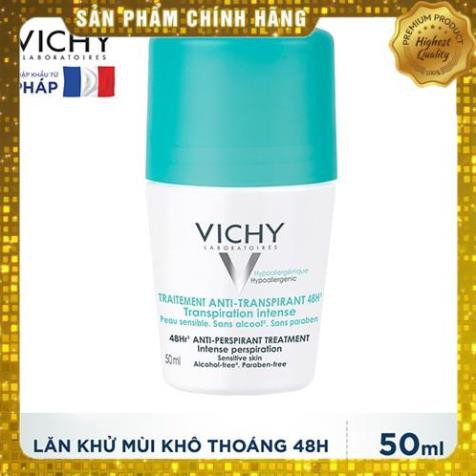 Lăn Khử Mùi Khô Thoáng tới 48H Vichy Traitement Anti-Transpirant 50ml