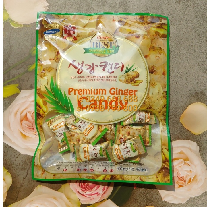 KẸO GỪNG CỨNG CAO CẤP HÀN QUỐC BỊCH 200G