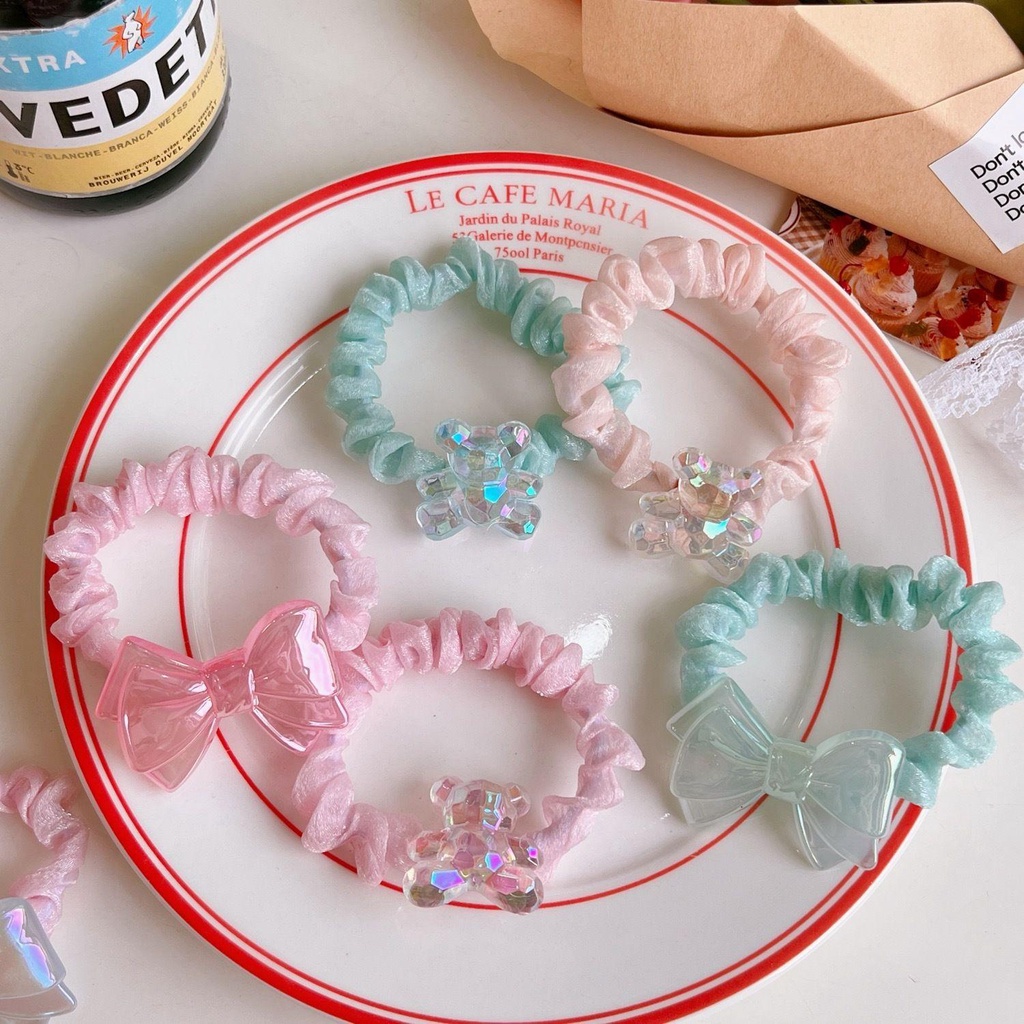 Dây Cột Tóc Đuôi Ngựa Hình Gấu Hàn Quốc Ngọt Ngào WMES15H Giá Đỡ