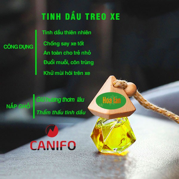 Tinh dầu hoa lan treo xe ô tô Canifo - HÀNG CÔNG TY nhập khẩu ẤN ĐỘ có kiểm định COA, HOA LAN TREO PHÒNG