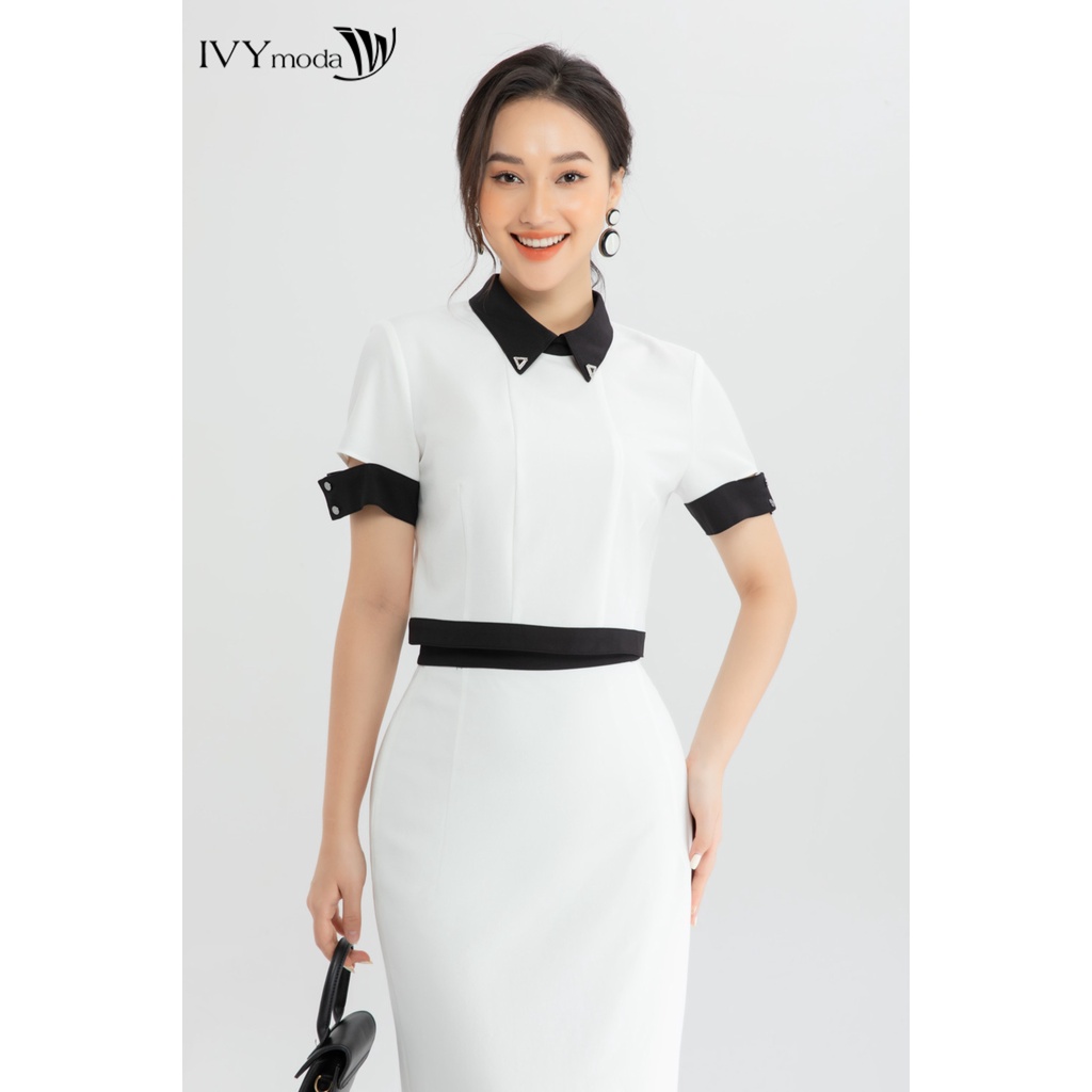 Áo croptop nữ tay cutout IVY moda MS 16M6601