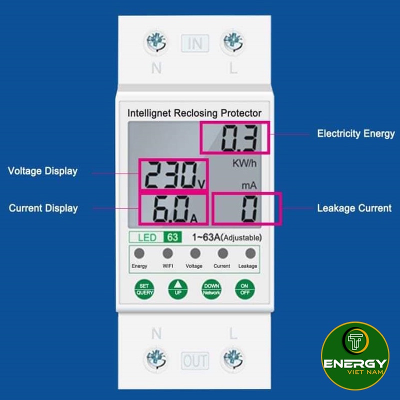 Công Tơ Điện Từ Wifi 1 Pha Đo Điện Năng Tiêu Thụ ENERGY - Thiết Bị Điện ENERGY
