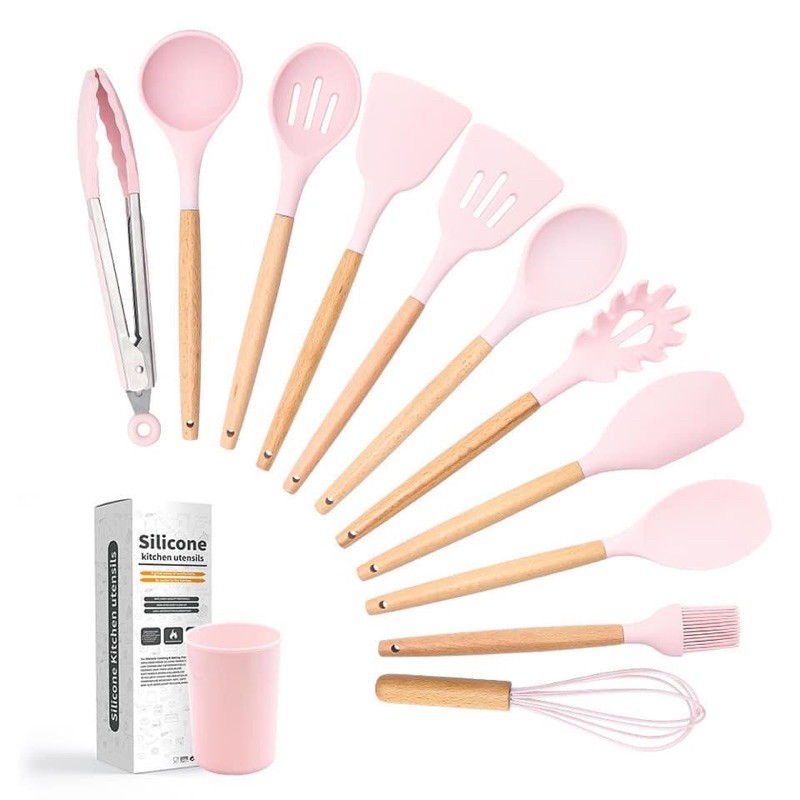 Bộ dụng cụ nhà bếp, nấu ăn làm bánh 12 món bằng silicone chịu nhiệt cao