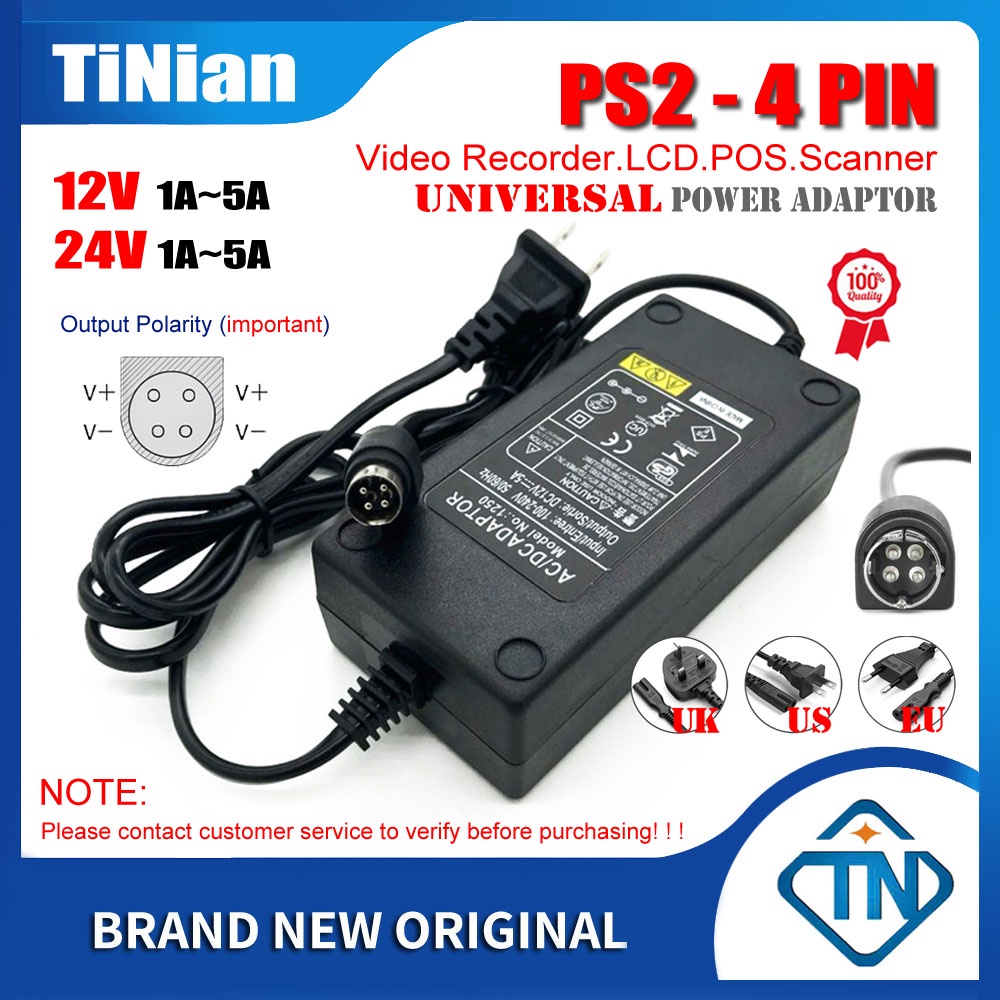 Bộ Nguồn 12V 24V 1A 2A 3A 4A 5A 6A PS-2 4Pin AC Cho Máy In / Ghi Hình LCD / Máy Tính / Tiền Mặt