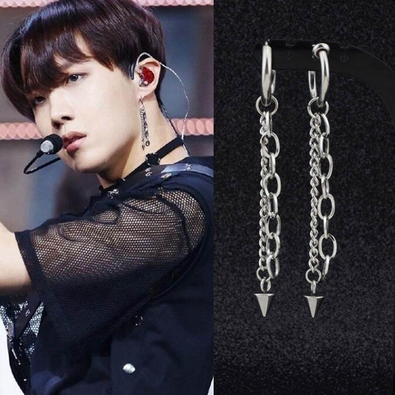 Khuyên tai phối tua rua dài phong cách ca sĩ J-hope BTS sành điệu cho nam và nữ