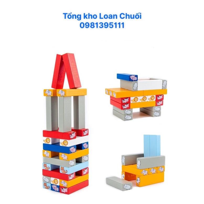 ĐỒ CHƠI RÚT GỖ 54 THANH CỠ LỚN CAO CẤP IN HÌNH NGỘ NGHĨNH - TOYS89