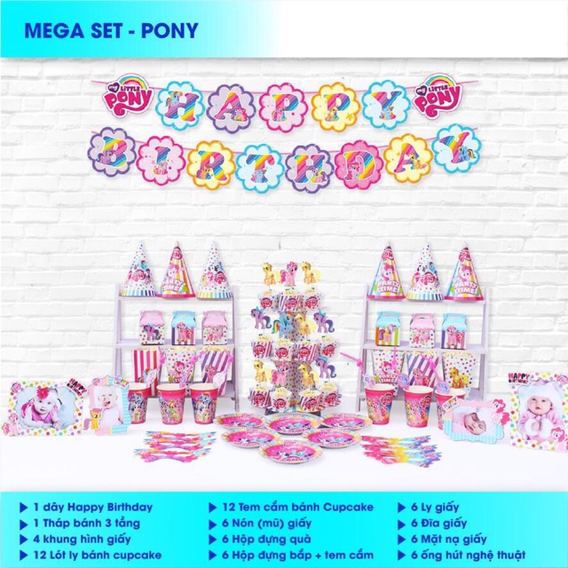 Set mega sinh nhật Pony