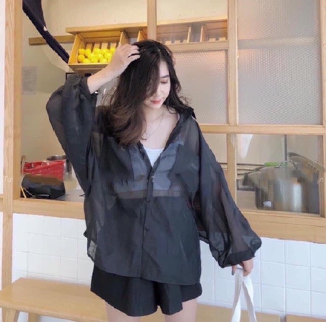 ÁO SƠ MI TAY PHỒNG SIÊU TO VOAN MỎNG - S0U