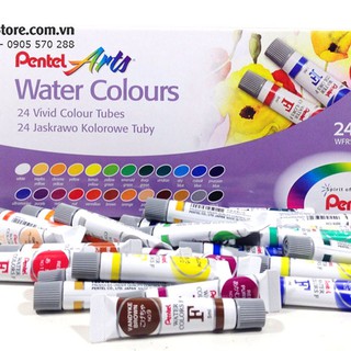 Màu nước Pentel Water Colors dạng tuýp (24 màu)