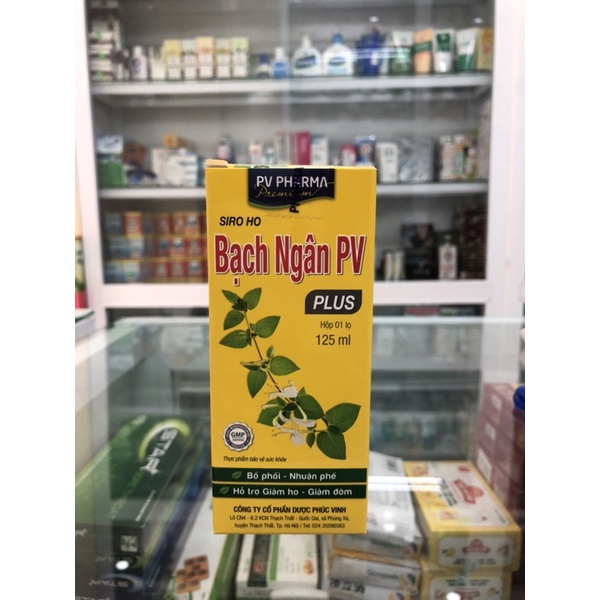 Siro ho Bạch ngân PV plus hỗ trợ bổ phổi,nhuận phế,giảm ho,giảm đờm