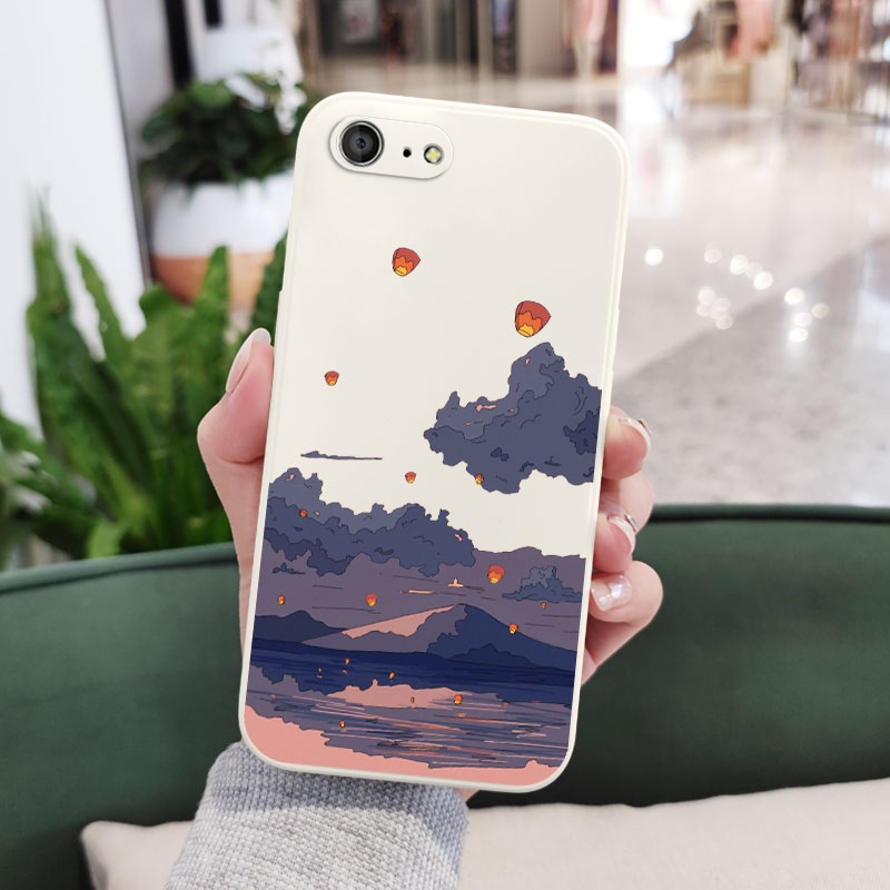 Ốp Điện Thoại Silicon Dẻo Họa Tiết Phong Cảnh Anime Cho IPhone 8 7 6 6S Plus SE 2020
