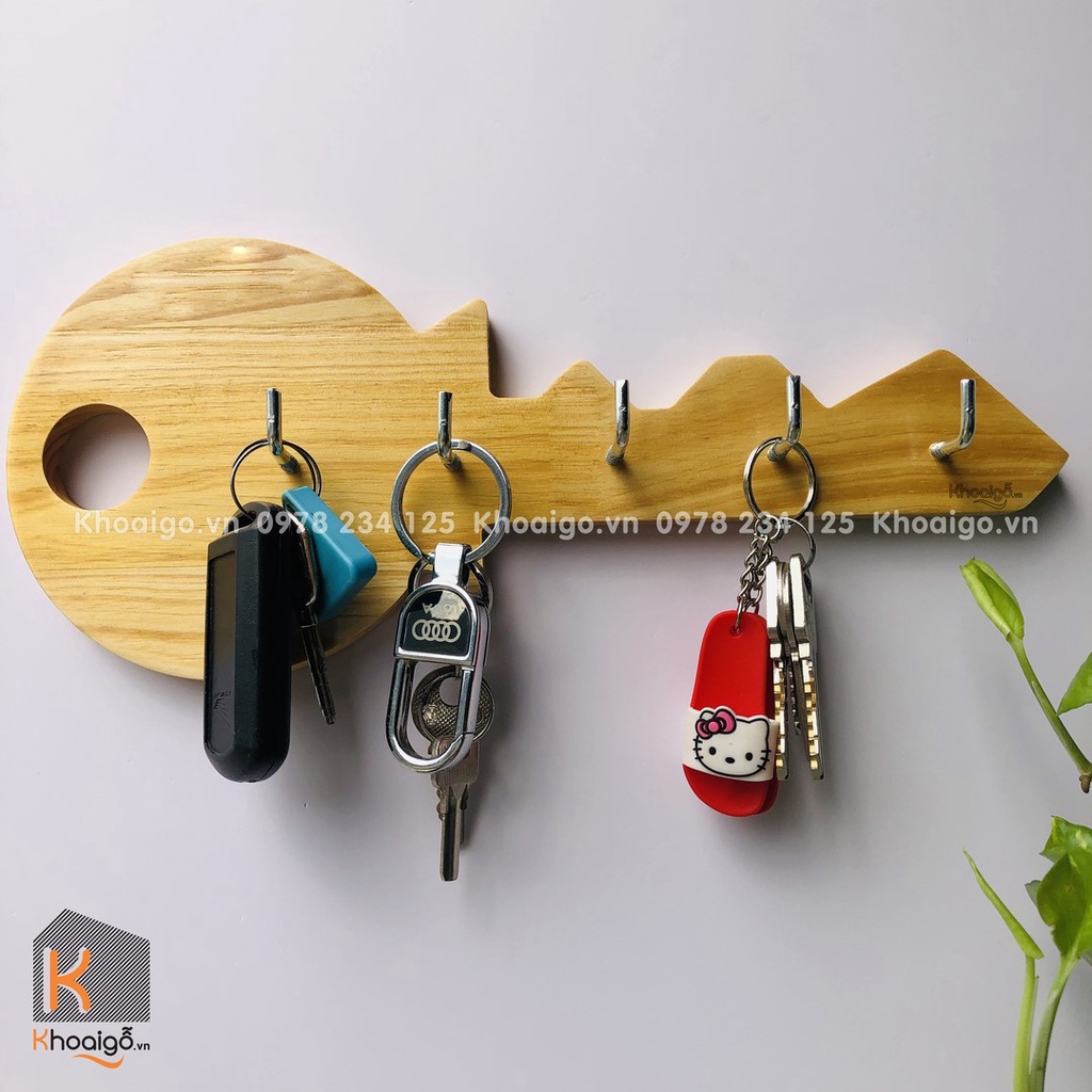 Móc Treo Chìa Khóa Gỗ, Móc Treo Chìa Khoá Dán Tường, Móc Treo Chìa Khóa Gắn Tường Hình Chìa Khóa, Decor [Freeship]