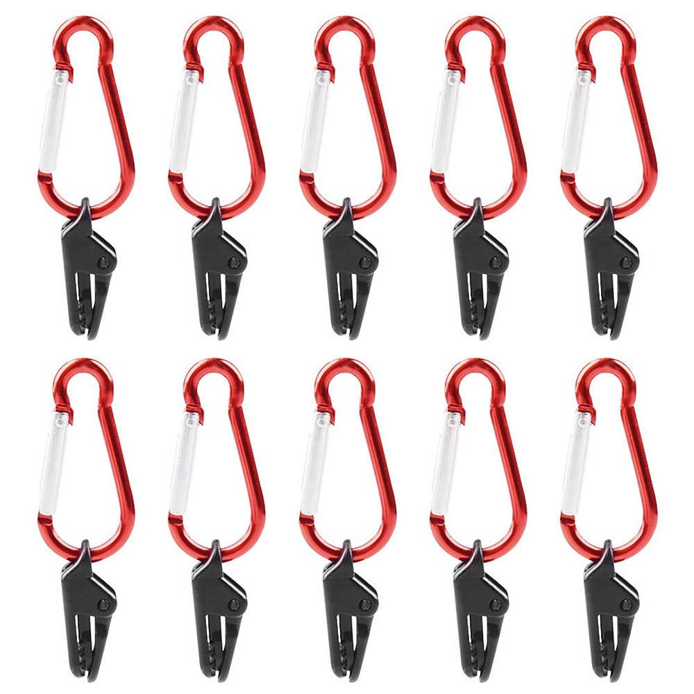 Set 10 Kẹp Căng Dây Lều Cắm Trại Kèm Móc Khóa Chuyên Dụng