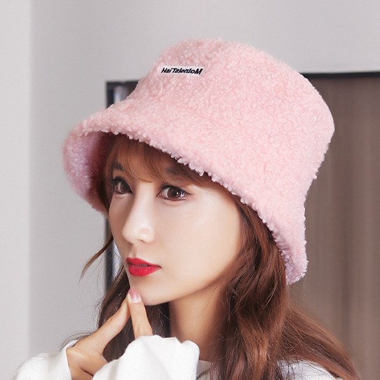 Xả hàng - Mũ bucket mũ lông cừu len vành phong cách ulzzang hàn quốc thời trang thu đông 1K05
