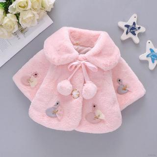 Baby Winter Girls Hairy Long Sleeve Cartoon Rabbit Fur Shawl Plush Coat Wild Thicken Warm Cute Tops