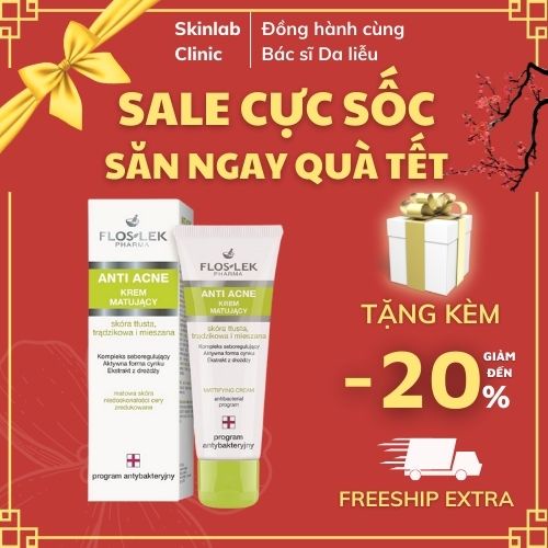 Kem dưỡng floslek cho da dầu Floslek Anti Acne Mattifying Cream