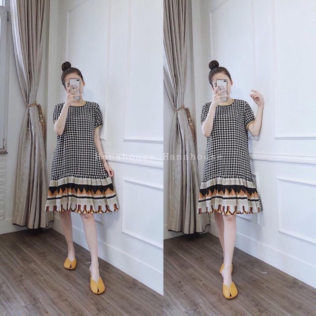 Váy đuôi cá kẻ xinh