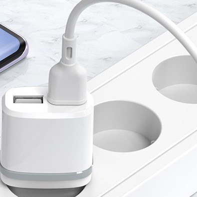 Cốc Sạc 2 Cổng USB 2.1A - ROBOT K9 - Kèm Cáp Micro 1M- bảo hành 12th