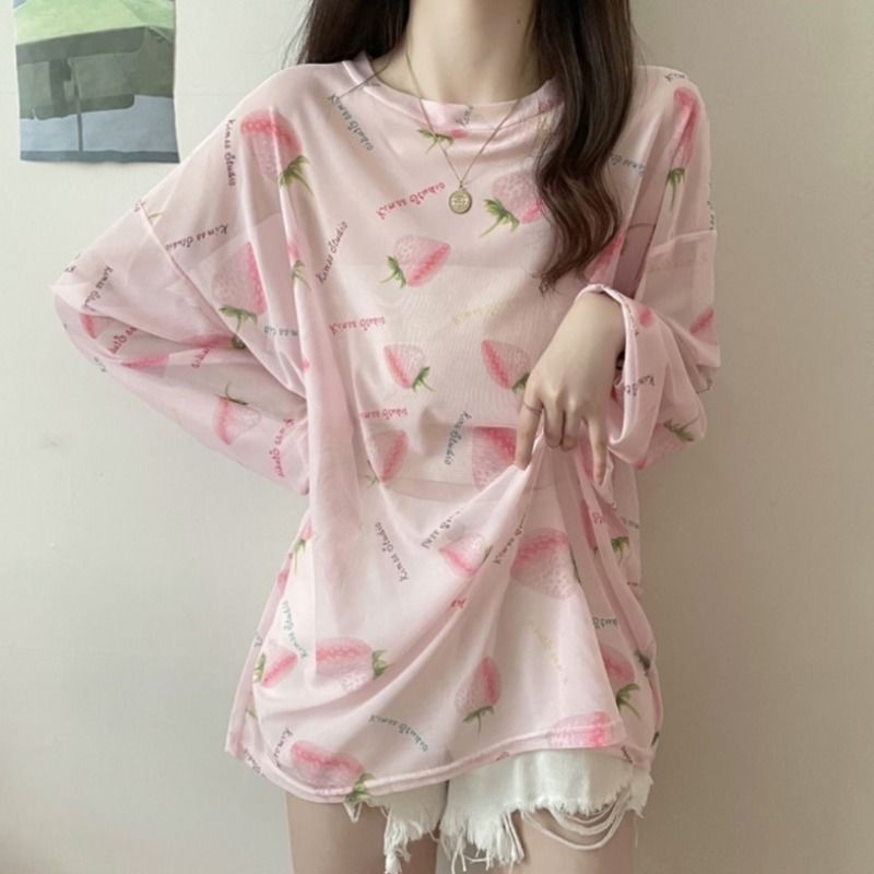 Jiashucheng Áo Thun Tay Dài Chống Nắng Dáng Rộng Mỏng Thời Trang Mùa Hè Cho Nữ