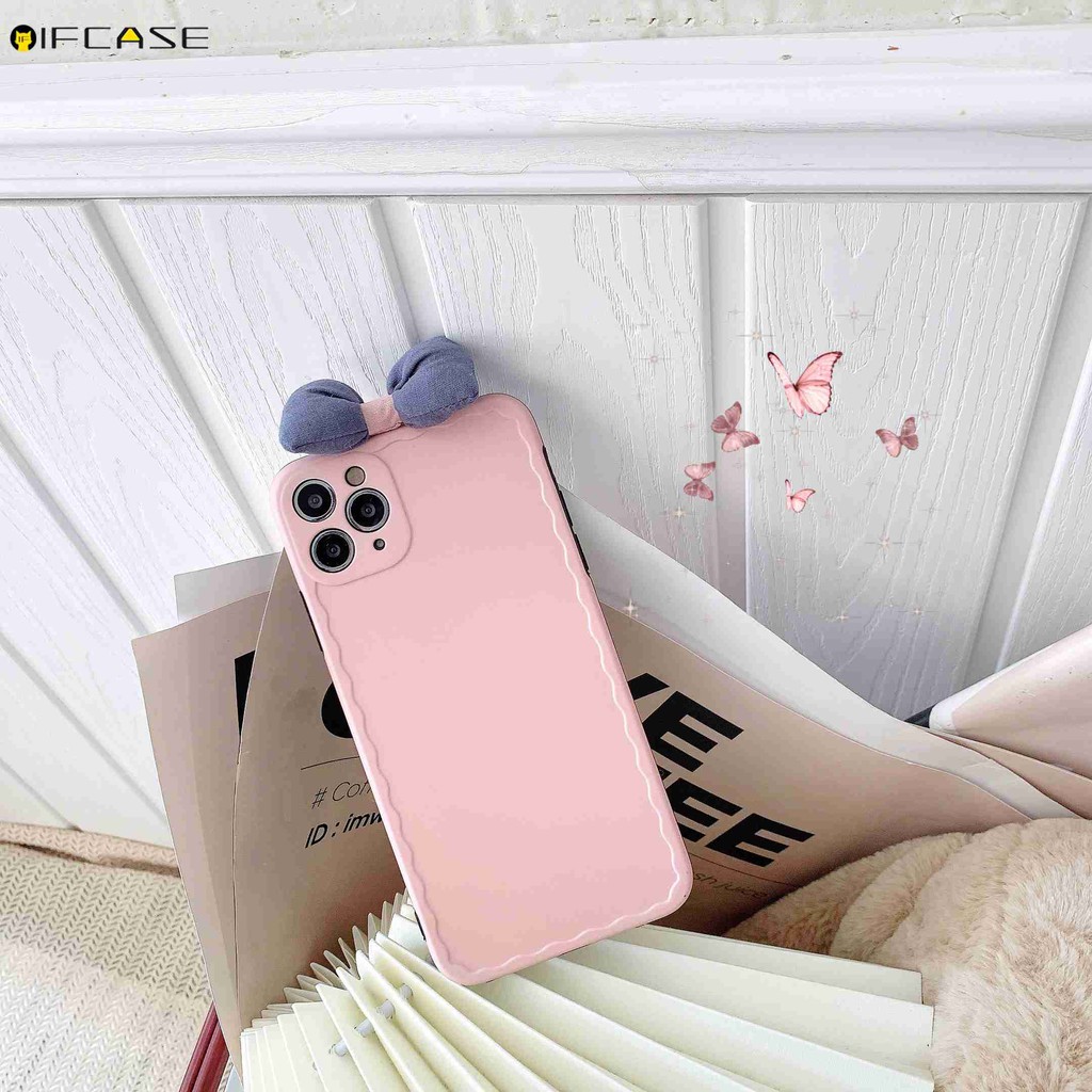 Ốp Điện Thoại Phối Nơ Thời Trang Dễ Thương Cho Iphone 13 12 Mini 12 11 Pro Max Xs Max Xr X 7 8 Plus