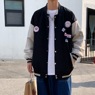 Áo khoác Bomber bóng chày unisex phong cách Hàn Quốc, Áo Bomber Varsity Jacket học sinh hottrend