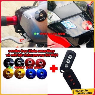 ★ combo nút bịt chân gương + bọc chìa khóa smartkey sh việt 2016 tới sh 2020-22 ★
