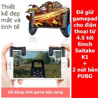 Saitake K1 Đế giữ điện thoại chơi game + 2 nút bắn PUBG cho iPhone
